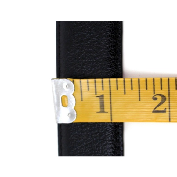 Michael Kors BLACK GENUINE LEATHER 1.25"Wd WOMEN'S LOGO DRESS BELT Sz 38"/L (A14 - Picture 6 of 9